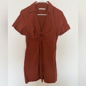 Abercrombie & Fitch Rust Mini Dress with Ring Detail